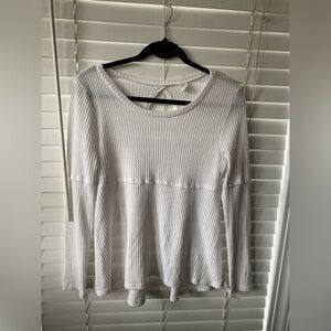 Accepting offers- VICI White Waffle Knit Long-Sleeve Top